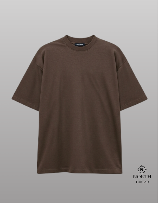 Pull&Bear Heavyweight tshirt-Mocha Brown