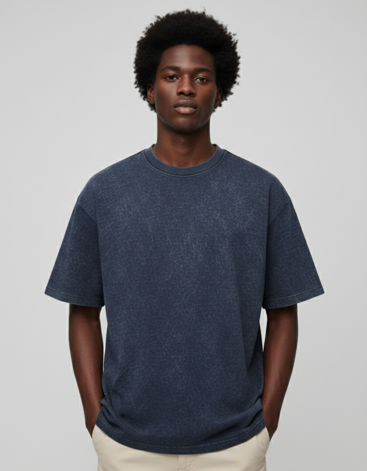 Zara Heavyweight tshirt-Dark blue Acidwash